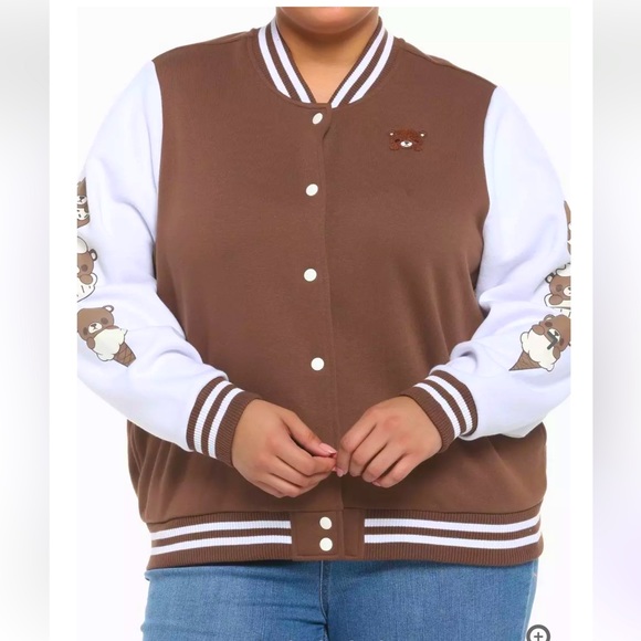 Teddy Bear Desserts Girls Varsity Jacket Plus Size - Picture 1 of 6